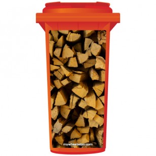 Stack Of Chopped Fire Wood Wheelie Bin Sticker Panel